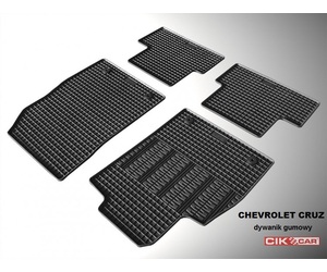 Cik - ΠΑΤΑΚΙΑ ΑΥΤΟΚΙΝΗΤΟΥ ΑΠΟ ΛΑΣΤΙΧΟ ΓΙΑ CHEVROLET CRUZE 2008-2016 / OPEL ASTRA J 2009-2016 ΣΕ ΜΑΥΡΟ ΧΡΩΜΑ ΜΕ ΚΟΥΜΠΩΜΑΤΑ - 4 ΤΕΜ. (RM.CH.0001/CK)