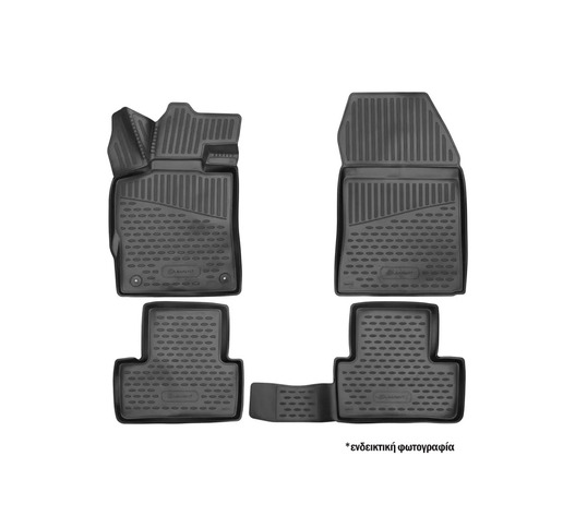 ΠΑΤΑΚΙΑ ΣΕ ΣΚΑΦΗ TPE ΛΑΣΤΙΧΟ ΓΙΑ HONDA CIVIC / CIVIC SI 2022+ ΧΩΡΙΣ USB ΣΤΑ ΠΙΣΩ ΚΑΘΙΣΜΑΤΑ ΣΕ ΜΑΥΡΟ ΧΡΩΜΑ NOVLINE - 4 ΤΕΜ.