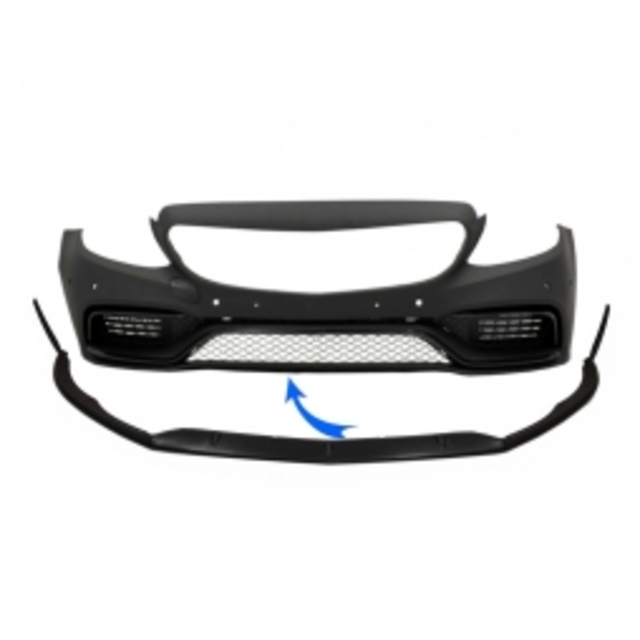 Lip spoiler για Mercedes C-Class W205 S205 A205 C205 (2014-2018) Limousine T-Model Coupe Cabriolet Edition 1 Design Matte Black
