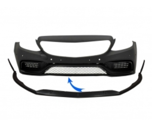 Lip spoiler για Mercedes C-Class W205 S205 A205 C205 (2014-2018) Limousine T-Model Coupe Cabriolet Edition 1 Design Matte Black