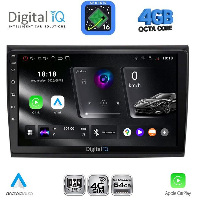 DIGITAL IQ RTG 6136_CPA (9inc) MULTIMEDIA TABLET for FIAT BRAVO mod. 2007-2019