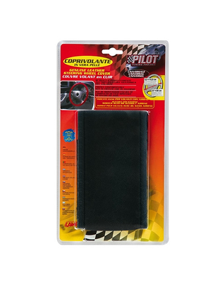 Lampa Κάλυμμα Τιμονιού Αυτοκινήτου Standard Leather Top Grip Δετό 37-39εκ. Άοσμο Γνήσιο Δέρμα ενιαίο Μαύρο 1-τεμ. (L3301.1)