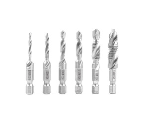 Amio - ΤΡΥΠΑΝΙΑ ΣΕΤ ΜΕ ΣΠΕΙΡΩΜΑ M3>M10 ΕΞΑΓΩΝΑ 1/4' (6,35 mm) - 6 TEM. (03272/AM)