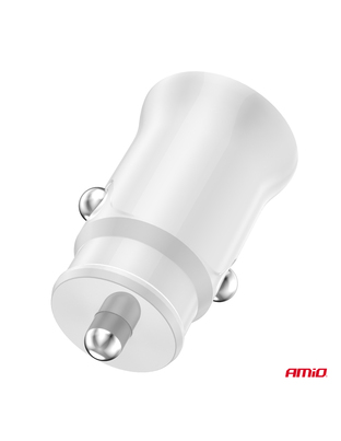 Amio - ΦΟΡΤΙΣΤΗΣ ΑΝΑΠΤΗΡΑ 12/24V ΜΕ 2 ΘΥΡΕΣ 2xUSB 10.5W 5V/2.1A ΛΕΥΚΟΣ - 1 Τεμ. (03872/AM)