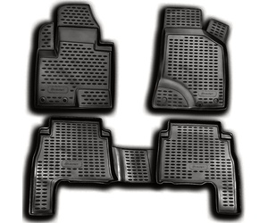 ΠΑΤΑΚΙΑ ΣΕ ΣΚΑΦΗ TPE ΛΑΣΤΙΧΟ ΓΙΑ HYUNDAI SANTA FE 01/2011-2018  ΣΕ ΑΝΘΡΑΚΙ ΣΚΟΥΡΟ ΓΚΡΙ ΧΡΩΜΑ NOVLINE - 4 ΤΕΜ.
