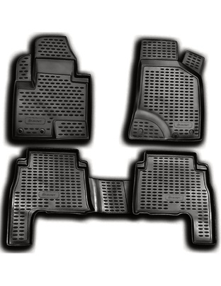 ΠΑΤΑΚΙΑ ΣΕ ΣΚΑΦΗ TPE ΛΑΣΤΙΧΟ ΓΙΑ HYUNDAI SANTA FE 01/2011-2018  ΣΕ ΑΝΘΡΑΚΙ ΣΚΟΥΡΟ ΓΚΡΙ ΧΡΩΜΑ NOVLINE - 4 ΤΕΜ.