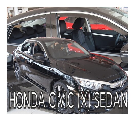ΑΝΕΜΟΘΡΑΥΣΤΕΣ ΓΙΑ HONDA CIVIC X GEN 4D 2017+ ΣΕΤ ΑΥΤΟΚΙΝΗΤΟΥ ΑΠΟ ΕΥΚΑΜΠΤΟ ΦΙΜΕ ΠΛΑΣΤΙΚΟ HEKO - 4 ΤΕΜ.