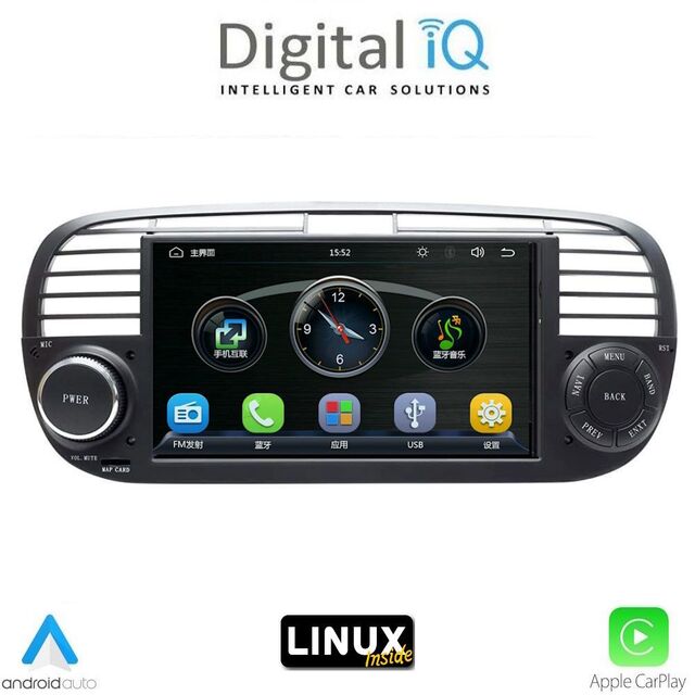 DIGITAL IQ BLA 065BL_CPA (7" DECK) MULTIMEDIA LINUX SYSTEM for FIAT 500 mod. 2007-2015 (BLACK)