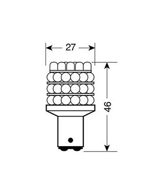 ΛΑΜΠΑ ΔΙΠΟΛΙΚΗ 36 LED ΚΟΚΚΙΝΟ ΧΡΩΜΑ 12V