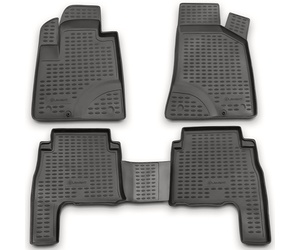 ΠΑΤΑΚΙΑ ΣΕ ΣΚΑΦΗ TPE ΛΑΣΤΙΧΟ ΓΙΑ HYUNDAI SANTA FE 03/2006-12/2010  ΣΕ ΑΝΘΡΑΚΙ ΣΚΟΥΡΟ ΓΚΡΙ ΧΡΩΜΑ NOVLINE - 4 ΤΕΜ.
