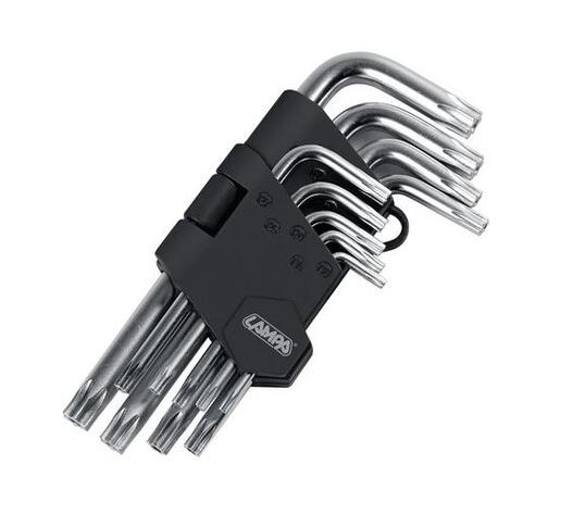 TORX ΚΛΕΙΔΙΑ 9 ΤΕΜΑΧΙΩΝ (T10/15/20/25/27/30/40/45/50)  ΧΡΩΜΙΟ-ΒΑΝΑΔΙΟ (CRV)