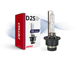 Amio - Λάμπα Xenon D2S 5500K 35W 12V 150% Power για αντικατάσταση εργοστασιακών και aftermarket xenon με έως 50% περισσότερο φως και καθαρή δέσμη - 1 Τεμ. (01973/AM)