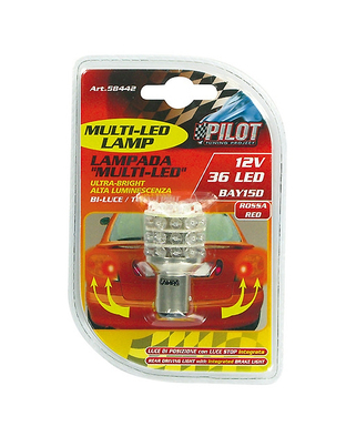 ΛΑΜΠΑ ΔΙΠΟΛΙΚΗ 36 LED ΚΟΚΚΙΝΟ ΧΡΩΜΑ 12V