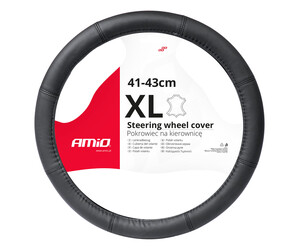 Amio - ΚΑΛΥΜΜΑ ΤΙΜΟΝΙΟΥ ΑΠΟ ΤΕΧΝΟΔΕΡΜΑ 41-43CM SWC-48-XL ΣΕ ΜΑΥΡΟ ΧΡΩΜΑ ΜΕ ΜΑΥΡΕΣ ΡΑΦΕΣ - 1 ΤΕΜ. (03548/AM)
