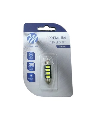 ΛΑΜΠΑΚΙΑ ΠΛΑΦΟΝΙΕΡΑΣ C5W/C10W 12V 2W SV8,5 36mm CAN-BUS+RADIATOR LED 4xSMD5730 ΛΕΥΚΟ BLISTER 1τεμ