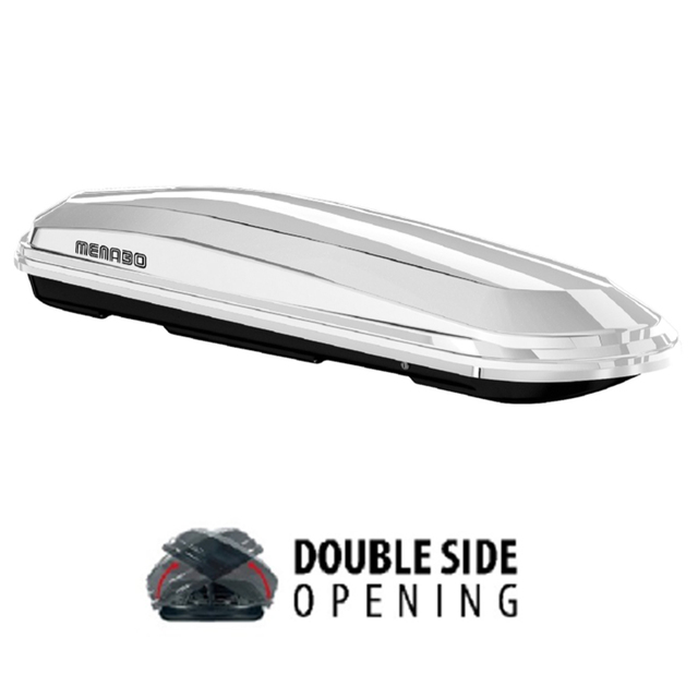 Menabo – Μπαγκαζιέρα Οροφής Diamond 450 Duo White Λευκή Γυαλιστερή 450L για Επιπλέον Αποσκευές Ταξιδιού – 1 Τεμ. (9300/MB)