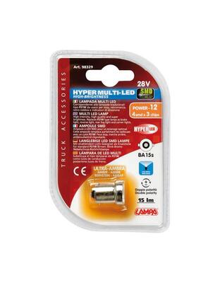 P21W 24V BA15s 15lm HYPER-LED12 ΠΟΡΤΟΚΑΛΙ (ΜΟΝΟΠΟΛΙΚΟ) BLISTER 1ΤΕΜ.
