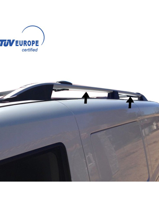 ΜΠΑΡΕΣ ΟΡΟΦΗΣ ΓΙΑ FIAT DOBLO 2010-2022 / OPEL COMBO 2010-2018 ΠΑΡΑΛΛΗΛΕΣ ΑΛΟΥΜΙΝΙΟΥ L2 ΑΣΗΜΙ (ΜΟΝΟ ΔΙΑΚΟΣΜΗΤΙΚΕΣ)
