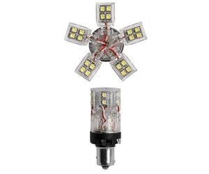 P21W 12V BA15s 30LED ΜΟΝΟΠΟΛΙΚΟ ΛΕΥΚΟ MULTI-LED 1ΤΕΜ.