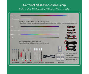 DIQ AMBIENT DREAM 256 (BLACK) (Universal Thin Light Black Strip Ambient Light, 18 Lights with 256 colours)