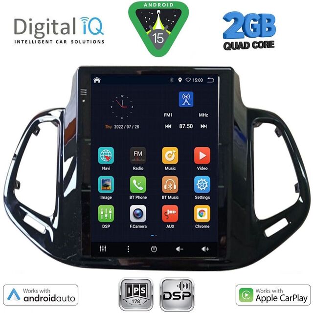 DIGITAL IQ BXC 3878_CPAA TESLA STYLE for JEEP COMPASS mod. 2017-2020