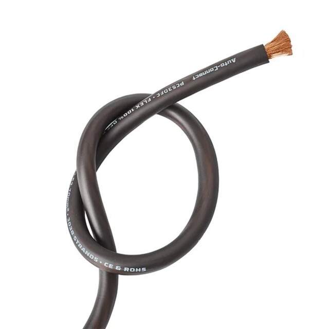 PC10CCAB Pure 30% OFC 70% Alu 10.2mm² Power Wire Auto-Connect, black