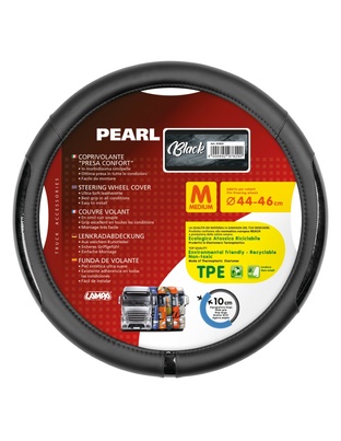 ΚΑΛΥΜΜΑ ΤΙΜΟΝΙΟΥ ΦΟΡΤΗΓΟΥ PEARL BLACK ΔΕΡΜΑΤΙΝΗ ΜΑΥΡΟ (M) 44-46cm ΟΙΚΟΛΟΓΙΚΟ ΚΑΙ ΑΟΣΜΟ