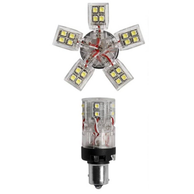 ΛΑΜΠΑΚΙ BAY15d ME 30LED ΚΟΚΚΙΝΟ SIMONI RACING