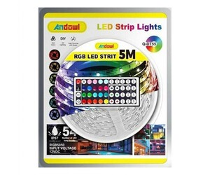 ANDOWL ΑΔΙΑΒΡΟΧΗ ΤΑΙΝΙΑ LED 12V RGB 5m ΤΥΠΟΥ SMD5050 Q-DT55