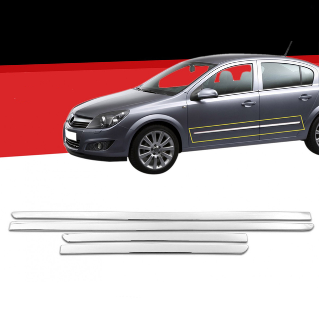 ΦΑΣΑ ΠΟΡΤΑΣ ΧΡΩΜΙΟΥ ΜΕΤΑΛΛΙΚΗ S-Dizayn ΓΙΑ OPEL ASTRA H 5D HB/SD/SW 2004-2013 - 4 Τεμ.