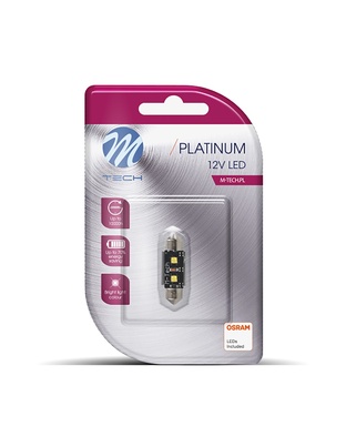 ΛΑΜΠΑΚΙΑ ΠΛΑΦΟΝΙΕΡΑΣ C5W 12V SV8.5 3,2W 420lm 41mm 2xHP LED OSRAM ΛΕΥΚΟ BLISTER 1ΤΕΜ. M-TECH