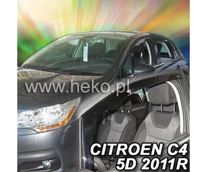 ΑΝΕΜΟΘΡΑΥΣΤΕΣ ΓΙΑ CITROEN C4 2 5D 2008-2017 ΖΕΥΓΑΡΙ ΑΠΟ ΕΥΚΑΜΠΤΟ ΦΙΜΕ ΠΛΑΣΤΙΚΟ HEKO - 2 ΤΕΜ.