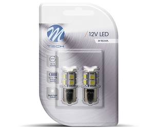 P21W 12V BA15s LED 13xSMD5050 ΛΕΥΚΟ (ΜΟΝΟΠΟΛΙΚΟ) BLISTER 2ΤΕΜ. M-TECH