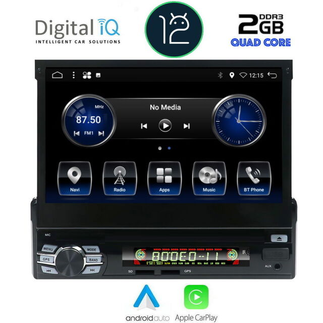 ΟΘΟΝΗ 1DIN ANDROID 12 2GB RAM/ 4x50WATT/7inc/USB/SD/WI-FI/RADIO/BLUETOOTH/GPS