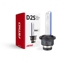Amio - Ανταλλακτική Λάμπα D2S Xenon 12V 35W 8000K Basic Σειρά P32d-2 Μπλε-Λευκό Φως για Φώτα Αυτοκινήτου - 1 τεμ. (01321/AM)