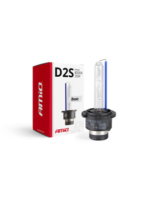 Amio - Ανταλλακτική Λάμπα D2S Xenon 12V 35W 8000K Basic Σειρά P32d-2 Μπλε-Λευκό Φως για Φώτα Αυτοκινήτου - 1 τεμ. (01321/AM)