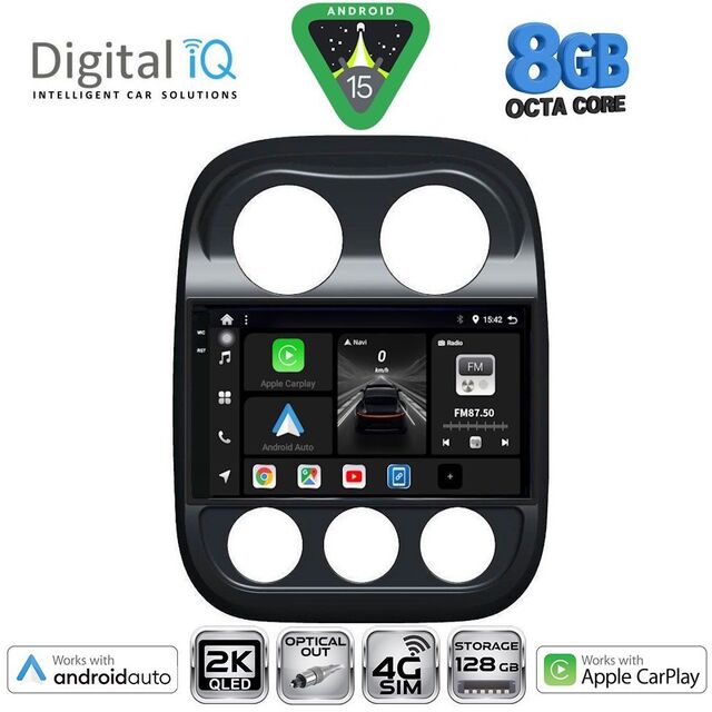 DIGITAL IQ BXK 20277_CPAA (10inc) MULTIMEDIA TABLET for JEEP COMPASS - PATRIOT mod. 2007-2016