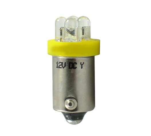 T4W 12V 0,96W BA9s (ΜΙΝΙΟΝ) LED 4xLED 3mm ΚΙΤΡΙΝΟ 1ΤΕΜ. M-TECH