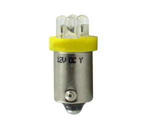 T4W 12V 0,96W BA9s (ΜΙΝΙΟΝ) LED 4xLED 3mm ΚΙΤΡΙΝΟ 1ΤΕΜ. M-TECH