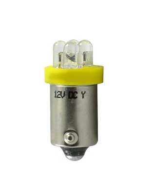 T4W 12V 0,96W BA9s (ΜΙΝΙΟΝ) LED 4xLED 3mm ΚΙΤΡΙΝΟ 1ΤΕΜ. M-TECH