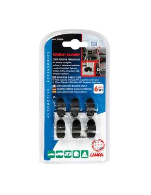 Κλιπ Καλωδίων Διπλό Αυτοκόλλητο 6τεμ.