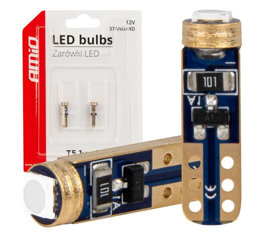 Amio - ΛΑΜΠΑΚΙΑ T5 W1W 12V 1SMD LED ΜΠΛΕ - 2 ΤΕΜ. (03728/AM)