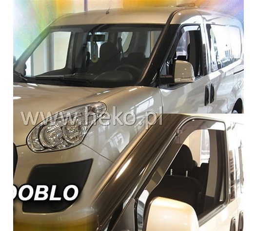 ΑΝΕΜΟΘΡΑΥΣΤΕΣ ΓΙΑ FIAT DOBLO 2010-2022 / OPEL COMBO D 2011-2018 ΖΕΥΓΑΡΙ ΑΠΟ ΕΥΚΑΜΠΤΟ ΦΙΜΕ ΠΛΑΣΤΙΚΟ HEKO - 2 ΤΕΜ.