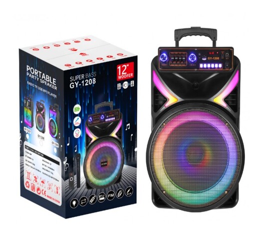 ΦΟΡΗΤΟ ΗΧΕΙΟ SUBWOOFER 12'' ΜΕ ΣΥΣΤΗΜΑ ΚΑΡΑΟΚΕ GY-1208