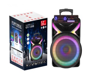 ΦΟΡΗΤΟ ΗΧΕΙΟ SUBWOOFER 12'' ΜΕ ΣΥΣΤΗΜΑ ΚΑΡΑΟΚΕ GY-1208