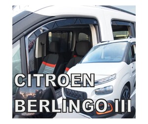 ΑΝΕΜΟΘΡΑΥΣΤΕΣ ΓΙΑ CITROEN BERLINGO III/PEUGEOT RIFTER/OPEL COMBO E 4D/5D LOV 2018+ ΣΕΤ ΑΥΤΟΚΙΝΗΤΟΥ ΑΠΟ ΕΥΚΑΜΠΤΟ ΦΙΜΕ ΠΛΑΣΤΙΚΟ HEKO - 4 ΤΕΜ.