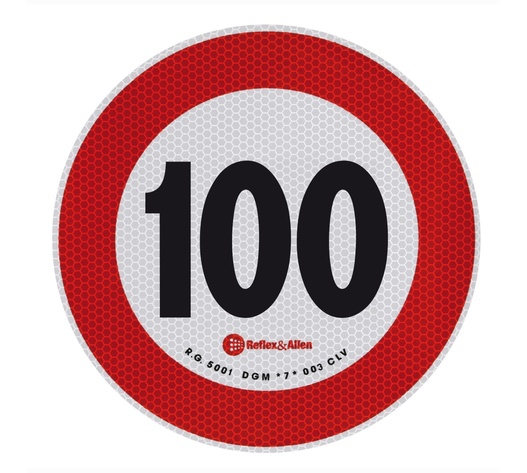 ΣΗΜΑ ΤΑΧΥΤΗΤΑΣ ΧΙΛΙΟΜΕΤΡΩΝ 100km/h ΑΥΤΟΚΟΛΛΗΤΟ 20CM ΔΙΑΜΕΤΡΟΣ