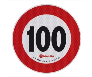 ΣΗΜΑ ΤΑΧΥΤΗΤΑΣ ΧΙΛΙΟΜΕΤΡΩΝ 100km/h ΑΥΤΟΚΟΛΛΗΤΟ 20CM ΔΙΑΜΕΤΡΟΣ