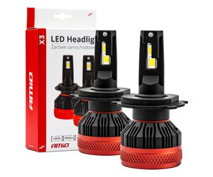 Amio - ΛΑΜΠΕΣ LED H4 10-16V 90W 6.500K 9900lm CAN BUS (ME ΑΝΕΜΙΣΤΗΡΑΚΙ) X3 SERIES - 2ΤΕΜ. (02979/AM)