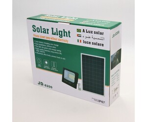 ΠΡΟΒΟΛΕΑΣ ΣΕΤ ΜΕ ΠΑΝΕΛ SOLAR 200W 6500K IP67 JD-8200